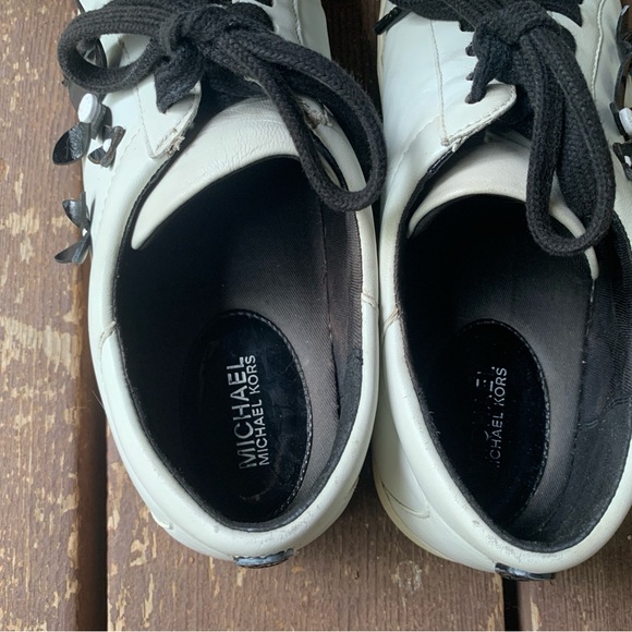 Michael Kors Lola Womens Black and White Casual Sneaker Size 8 - Picture 9 of 11